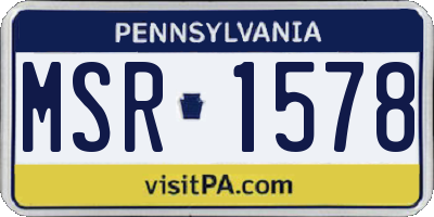 PA license plate MSR1578