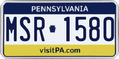 PA license plate MSR1580