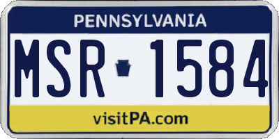 PA license plate MSR1584