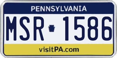 PA license plate MSR1586