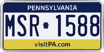 PA license plate MSR1588