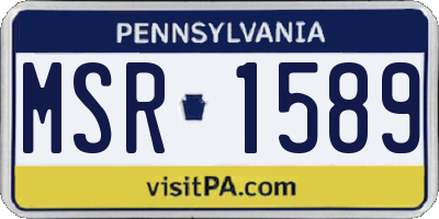 PA license plate MSR1589