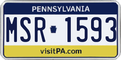 PA license plate MSR1593