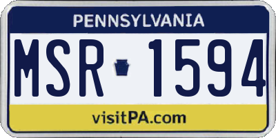 PA license plate MSR1594