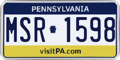 PA license plate MSR1598