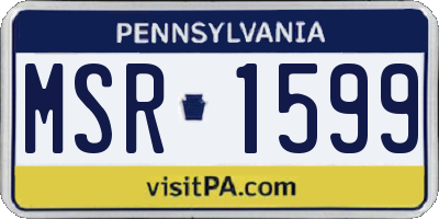 PA license plate MSR1599