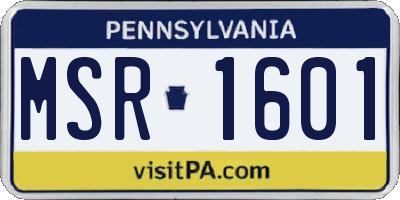 PA license plate MSR1601