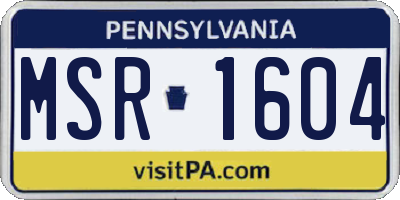 PA license plate MSR1604