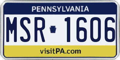 PA license plate MSR1606