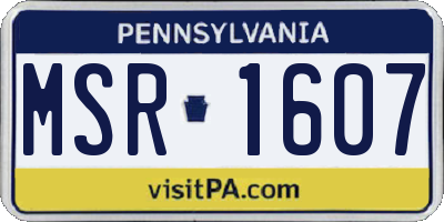 PA license plate MSR1607