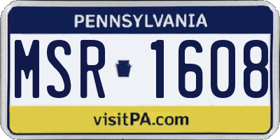 PA license plate MSR1608