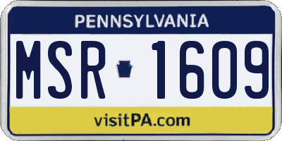 PA license plate MSR1609