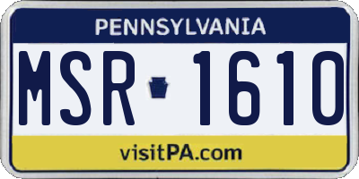 PA license plate MSR1610