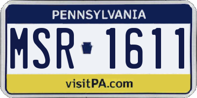 PA license plate MSR1611