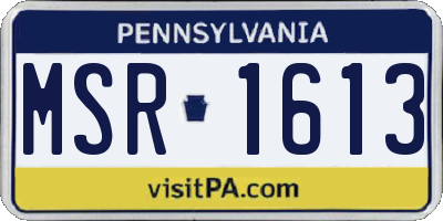 PA license plate MSR1613