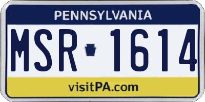 PA license plate MSR1614
