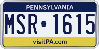 PA license plate MSR1615