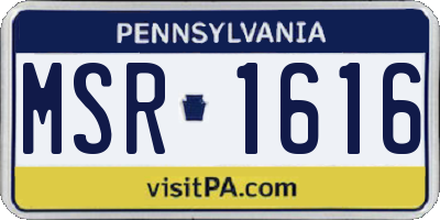 PA license plate MSR1616
