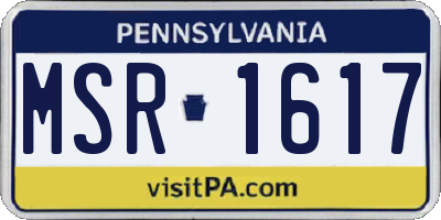 PA license plate MSR1617