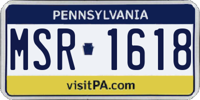 PA license plate MSR1618