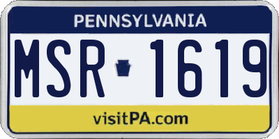 PA license plate MSR1619