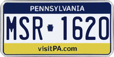 PA license plate MSR1620