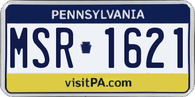 PA license plate MSR1621