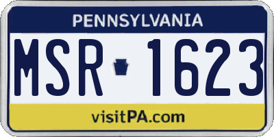 PA license plate MSR1623