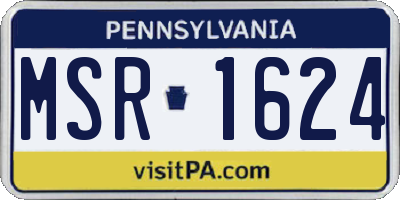 PA license plate MSR1624