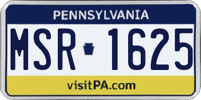 PA license plate MSR1625