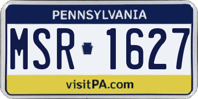 PA license plate MSR1627