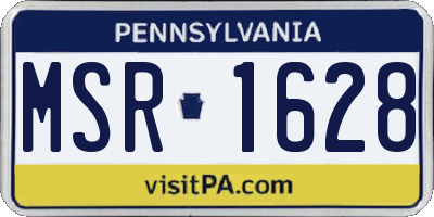 PA license plate MSR1628