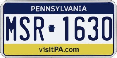 PA license plate MSR1630