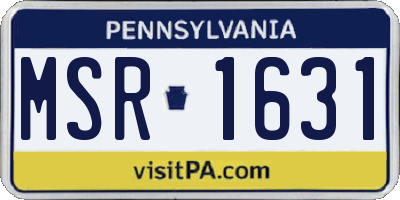 PA license plate MSR1631