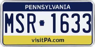 PA license plate MSR1633