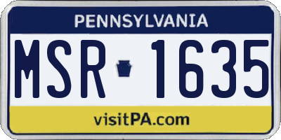 PA license plate MSR1635