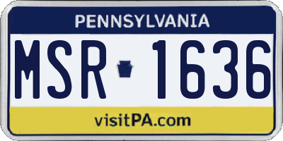 PA license plate MSR1636