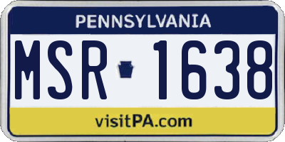 PA license plate MSR1638