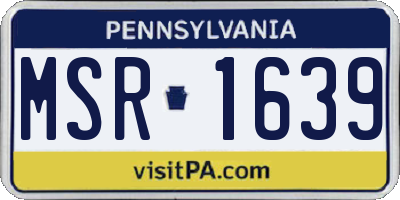 PA license plate MSR1639