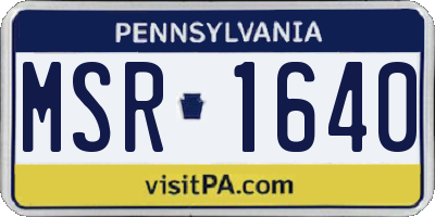 PA license plate MSR1640