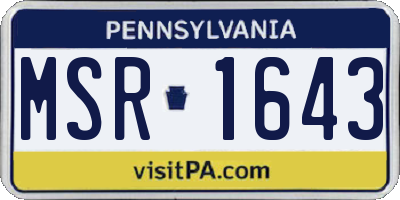 PA license plate MSR1643