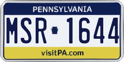 PA license plate MSR1644