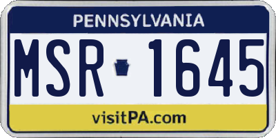 PA license plate MSR1645
