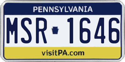 PA license plate MSR1646