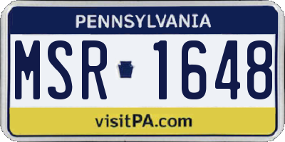PA license plate MSR1648