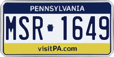 PA license plate MSR1649