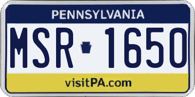 PA license plate MSR1650