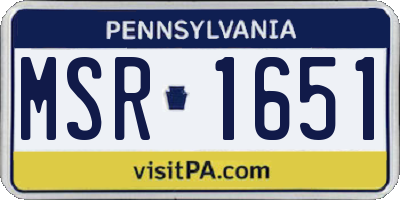 PA license plate MSR1651