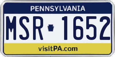 PA license plate MSR1652