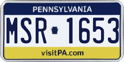 PA license plate MSR1653
